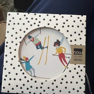 NEW Set/4 Skier Drink Coaster Set